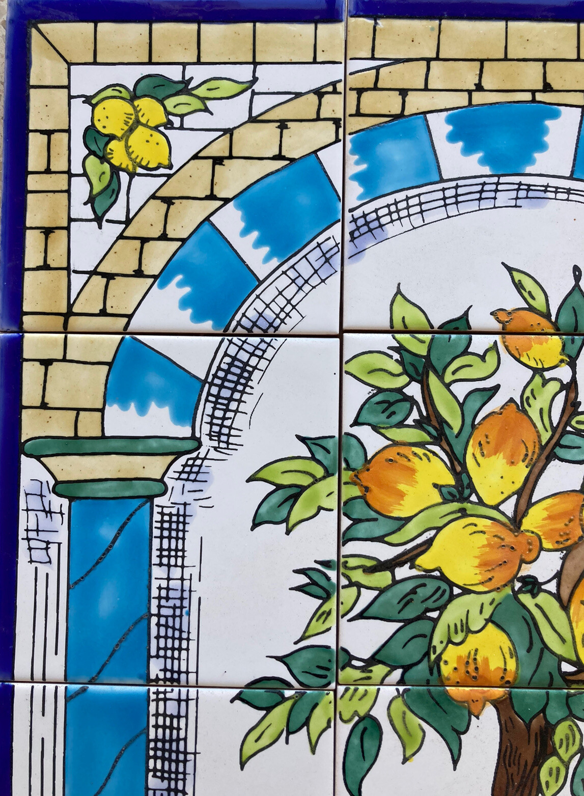 18″ x 24″ Ceramic Tile Mural Backsplash Art Wall Panel Hand Painted Lemon Tree