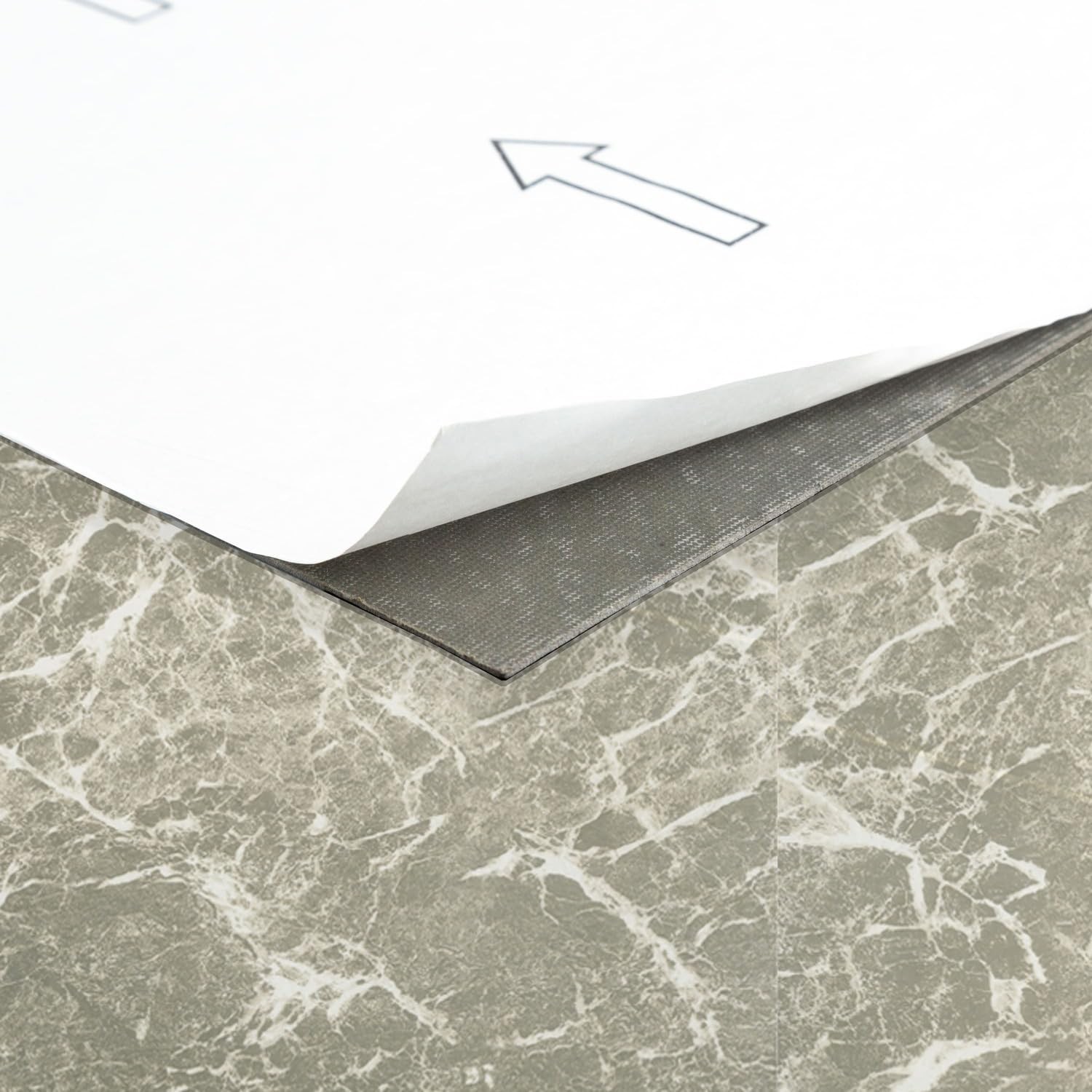 Nexus Self Adhesive 12-Inch Vinyl Floor Tiles, 20 Tiles – 12″ x Grey Marble