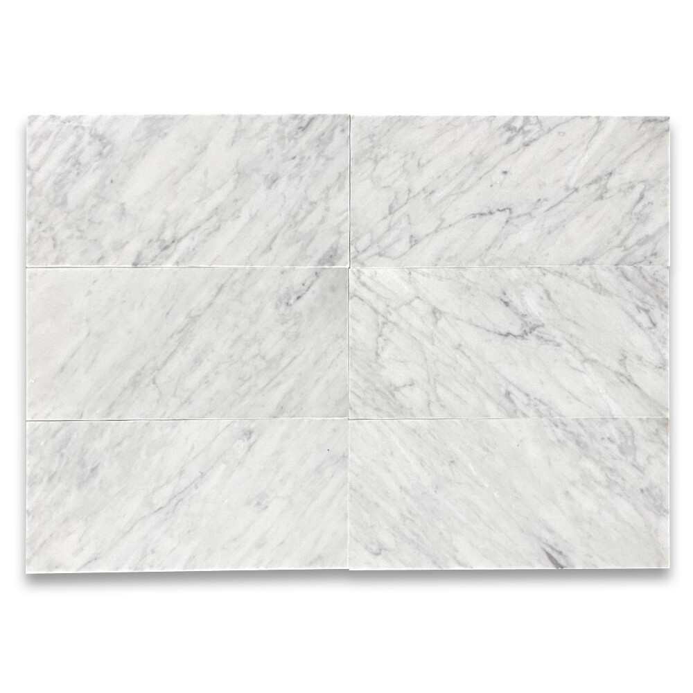 C43H 6×12 Carrara Venato Marble Subway Tile Honed Bianco White Carrera