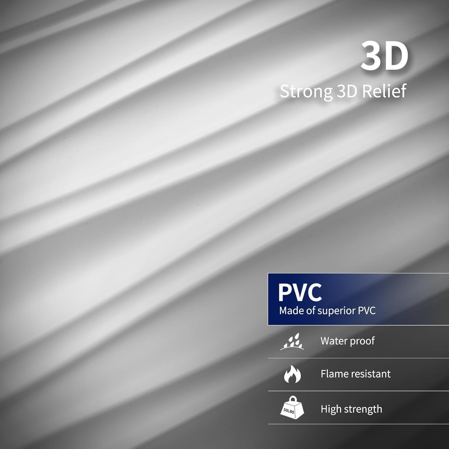 Premium 3D Ceiling Tiles 24×24, 12-Pack Waterproof PVC Wall Panels, Fire Rated