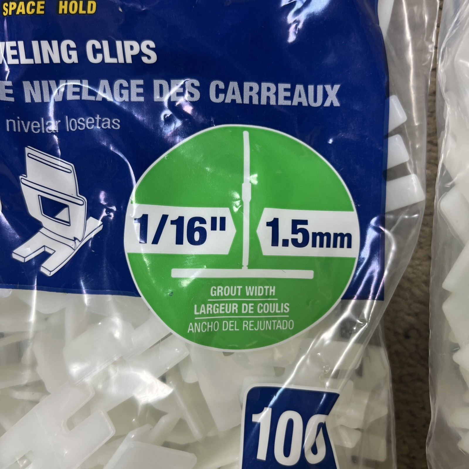 QEP LASH White 1/16 in. Clip Part A of 2-Part Tile LevelSystem(8BAG of 100clips)