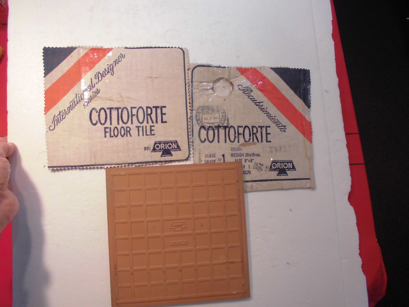 1 pc. Medium Brown Ceramic Floor Tile: 8″ X 8″ Smooth Surface + bit of flash