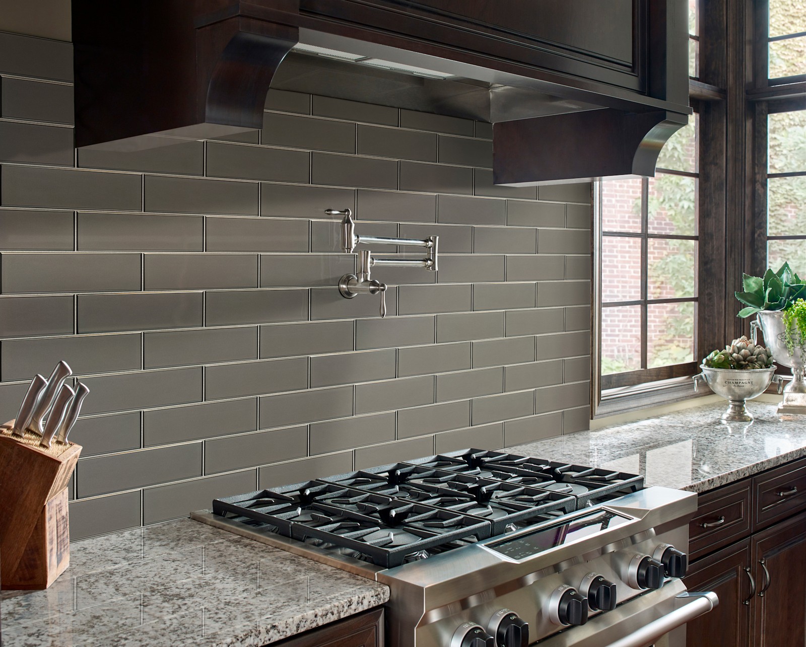 Ackland AKM-G-RI4X12TL-CA Rivella – 4″ x 12″ Glass Solid Wall – Sage Edge