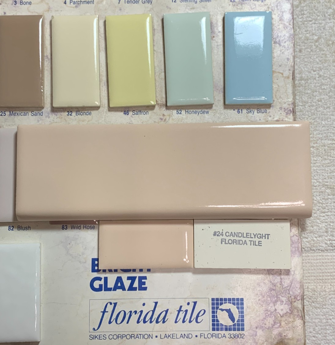 New Vintage Florida 2″ x 6 1/8″ Flat Surface Bullnose Candlelyght Gloss