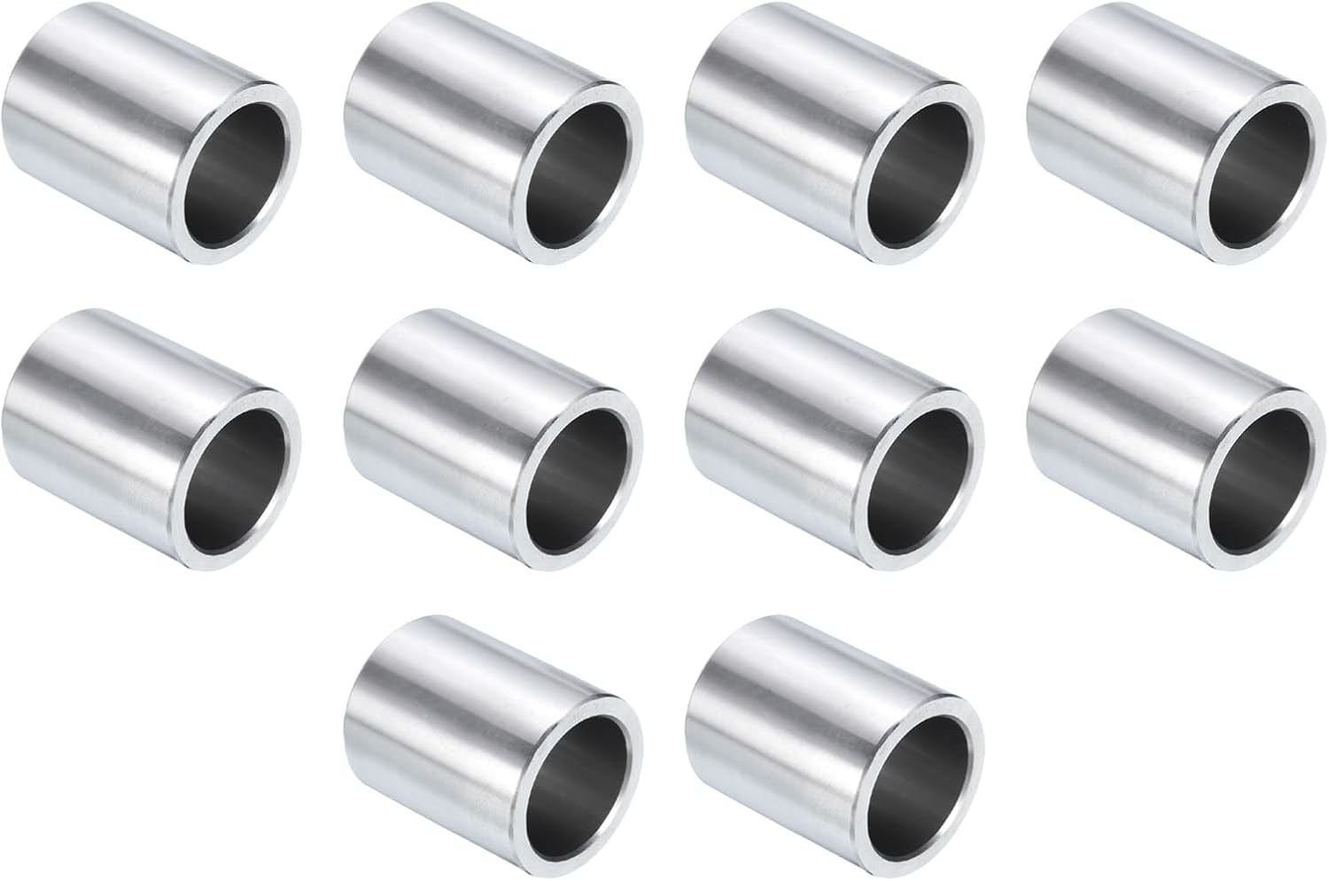 uxcell 10pcs Stainless Steel Spacer 3/4″ Bore x x 1″ x 1″, Silver tone