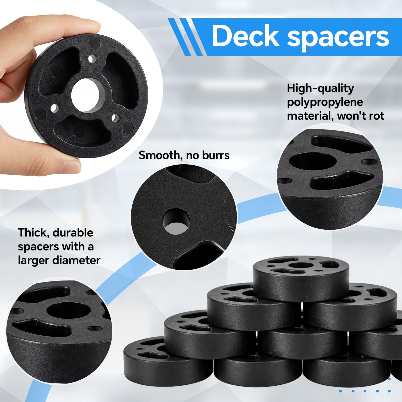 Moxweyeni 20 Pcs 2-1/2″x 5/8″ Deck Board Ledger Spacers Bulk 2-1/2″X
