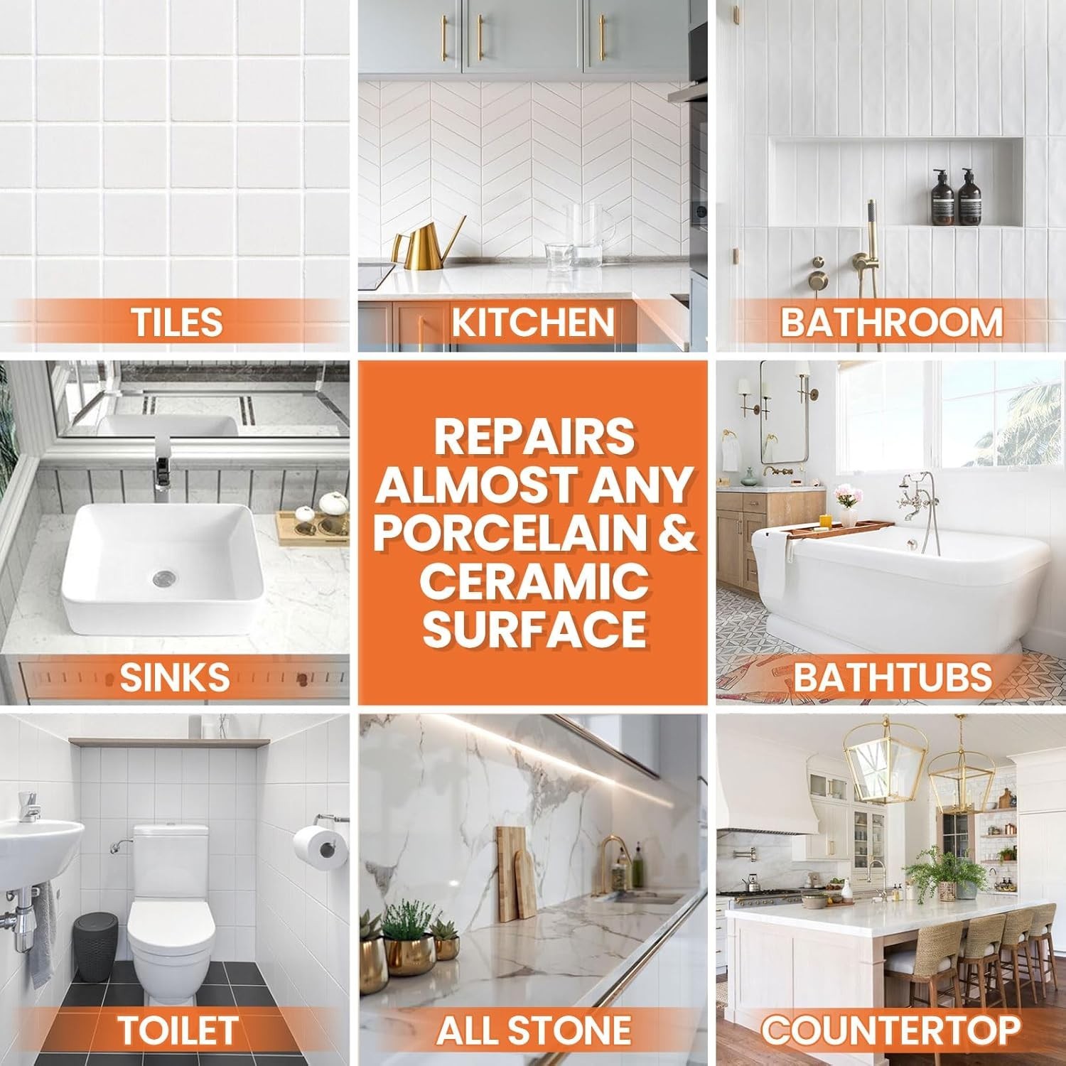 Tile Repair Kit, Ceramic Tile Repair Kit for Chips & Crack Color Match, Porce…