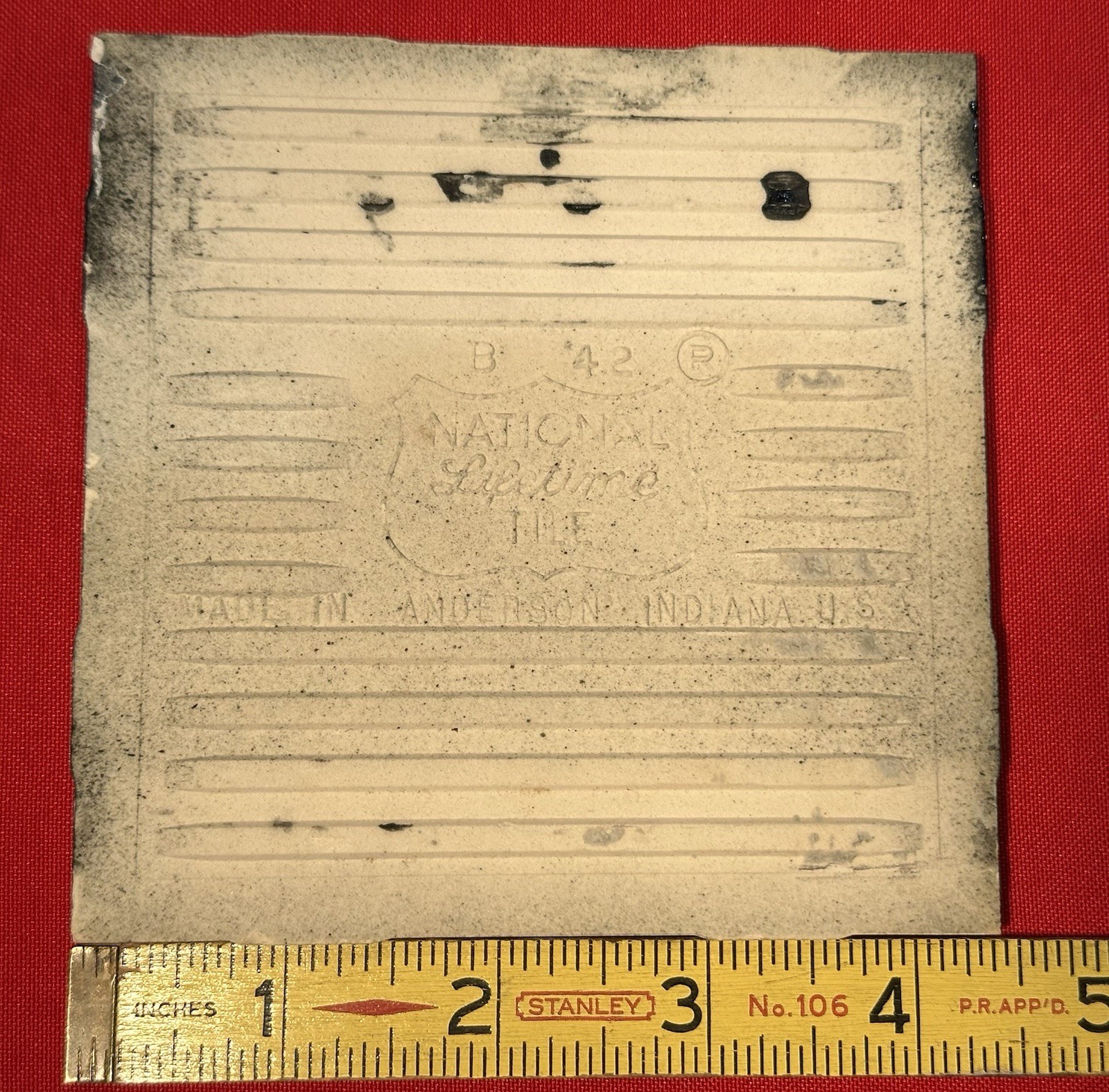 1 pc. Gloss Black: Reclaimed Ceramic Tile 4-3/8″ National Tile Co. Cleaned