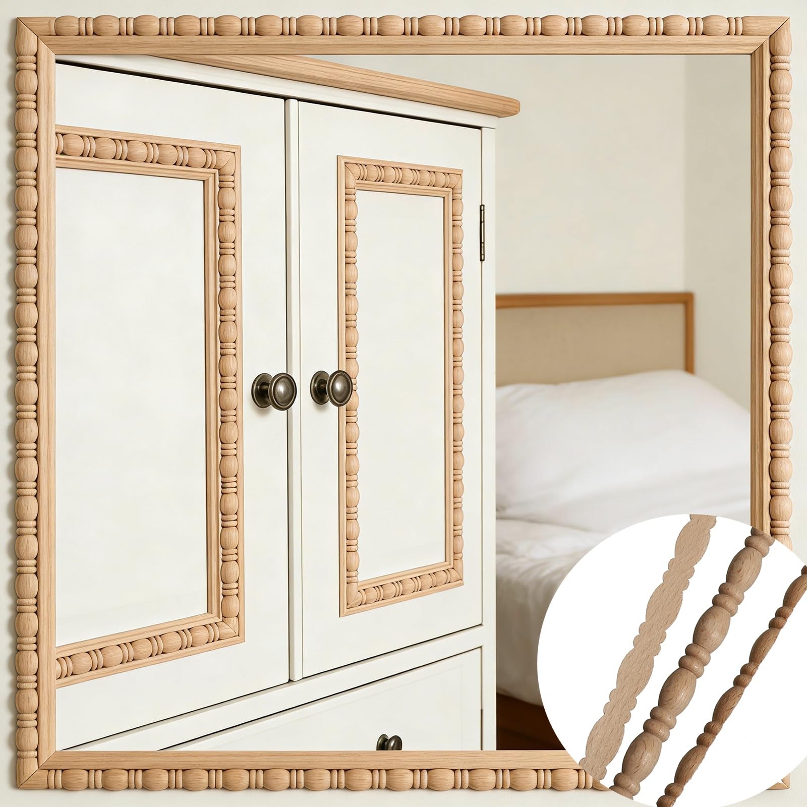 13 Pcs Unfinished 3D Decorative Wood Trim Molding 15.75 Inch Decorative Wood …
