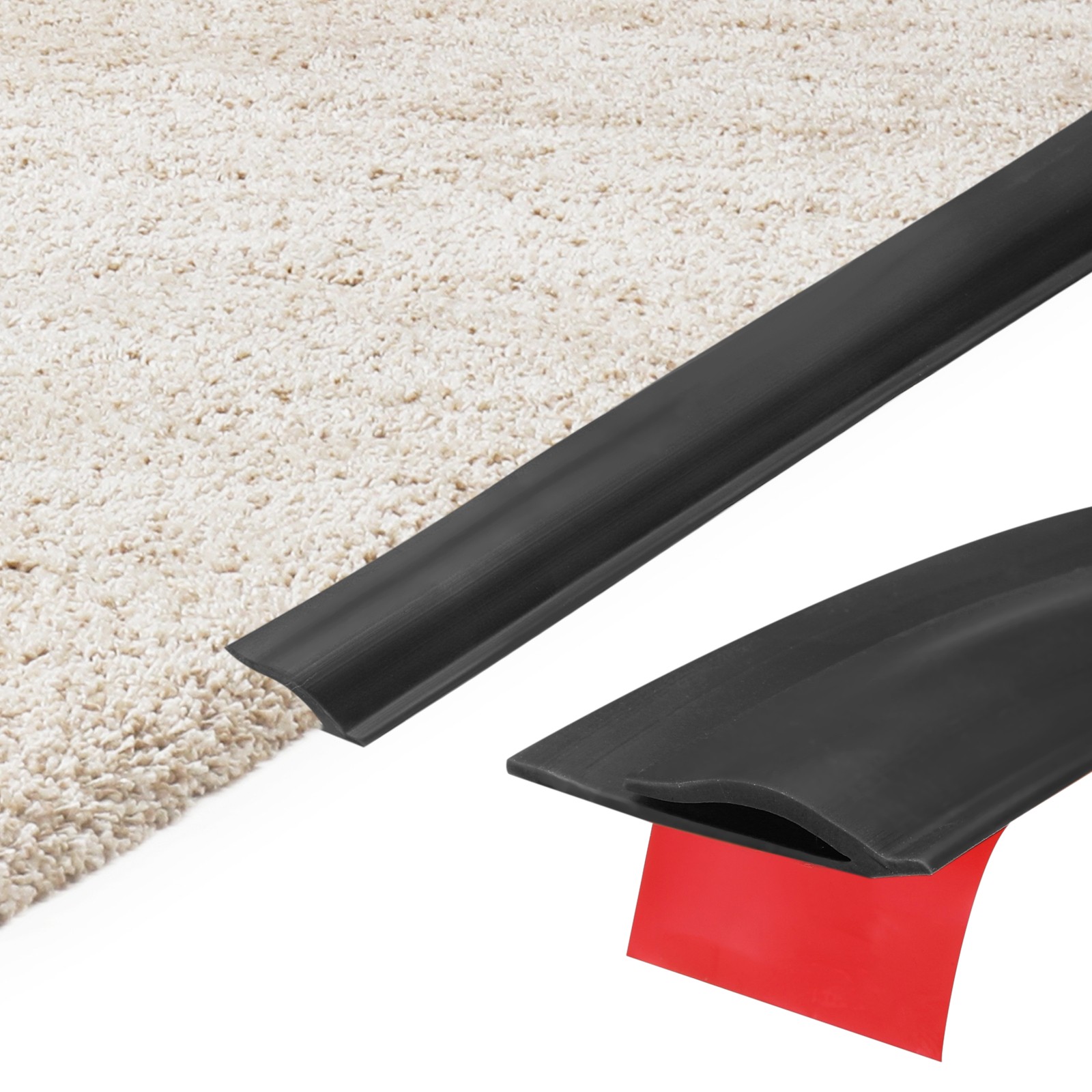 2pcs carpet edge strip x3.3cm x0.5cm, black TPE car cover
