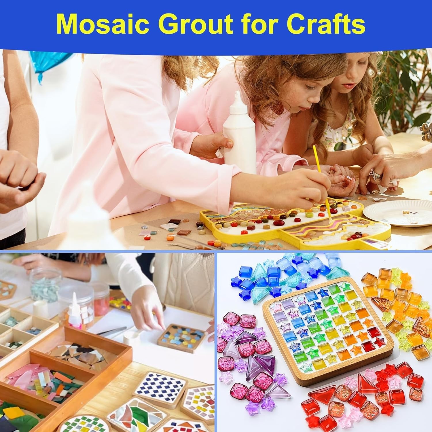 Crystal Mosaic Grout for Crafts Tile Sealing Waterproof 16oz