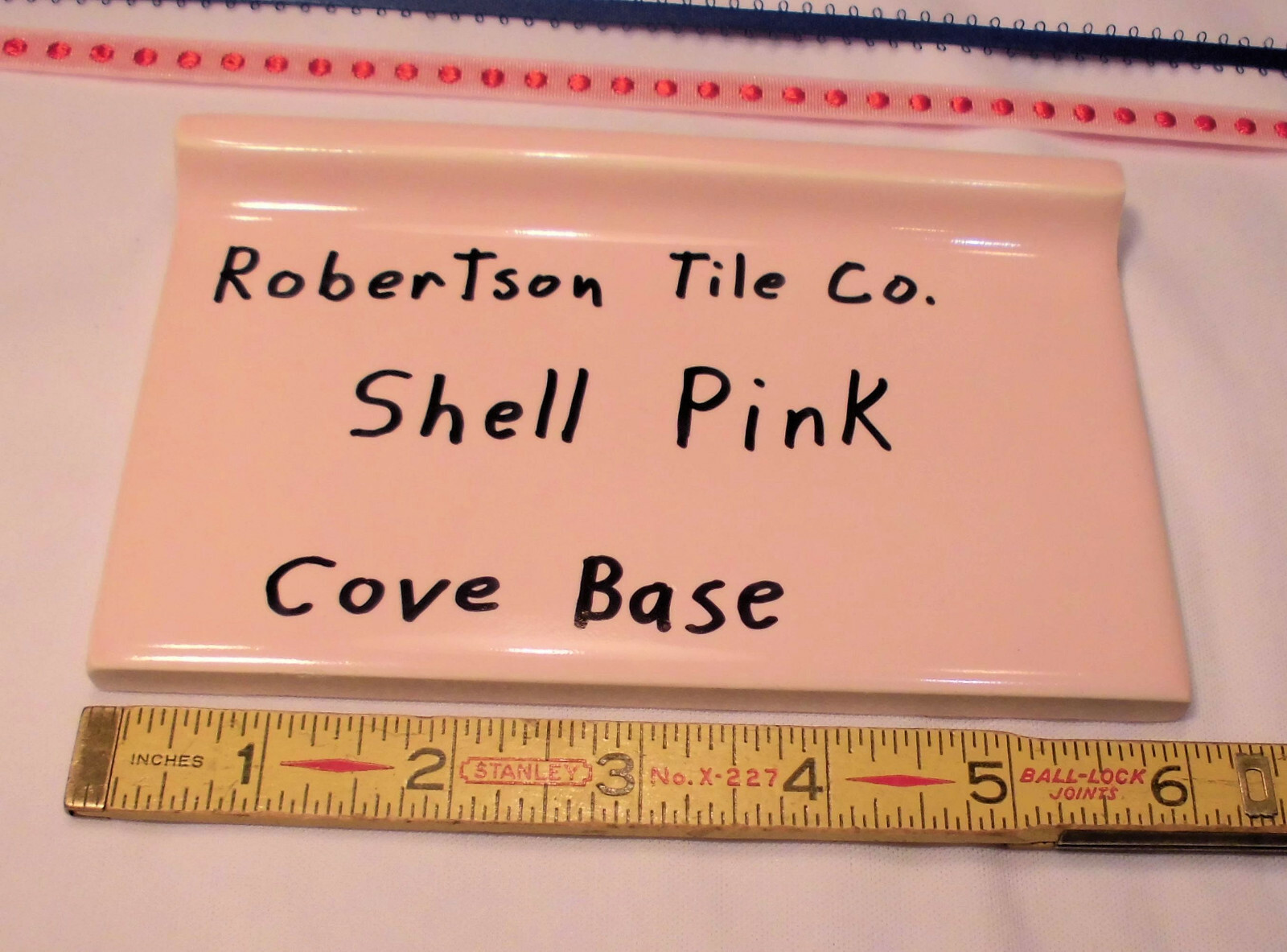 1 pc. Glossy Pink 4” X 6” Ceramic Cove Base Tile by Robertson Co. Stack-on-Top