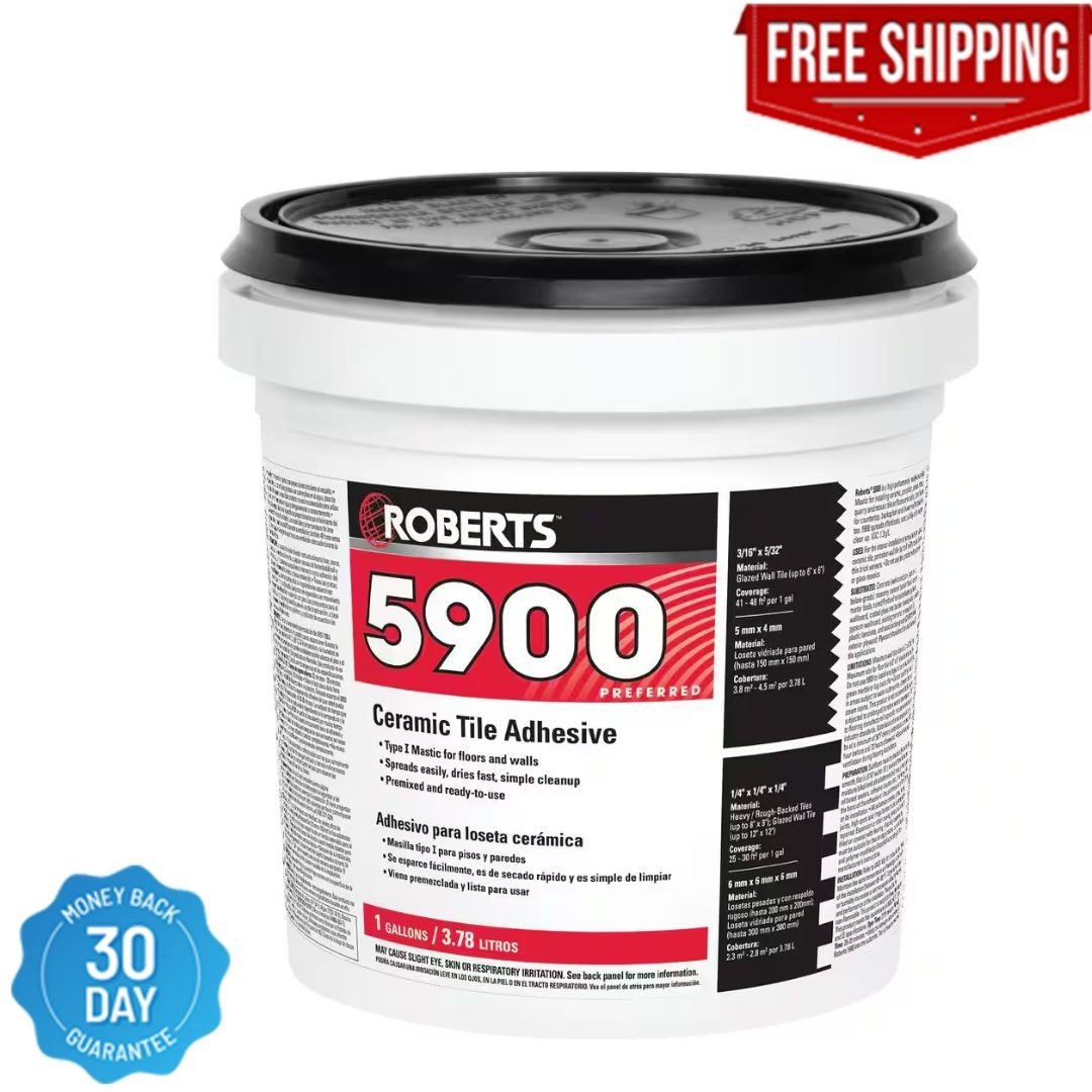 Roberts Ceramic Tile Adhesive Flooring Installation Glue Ready To Use 1 Gallon
