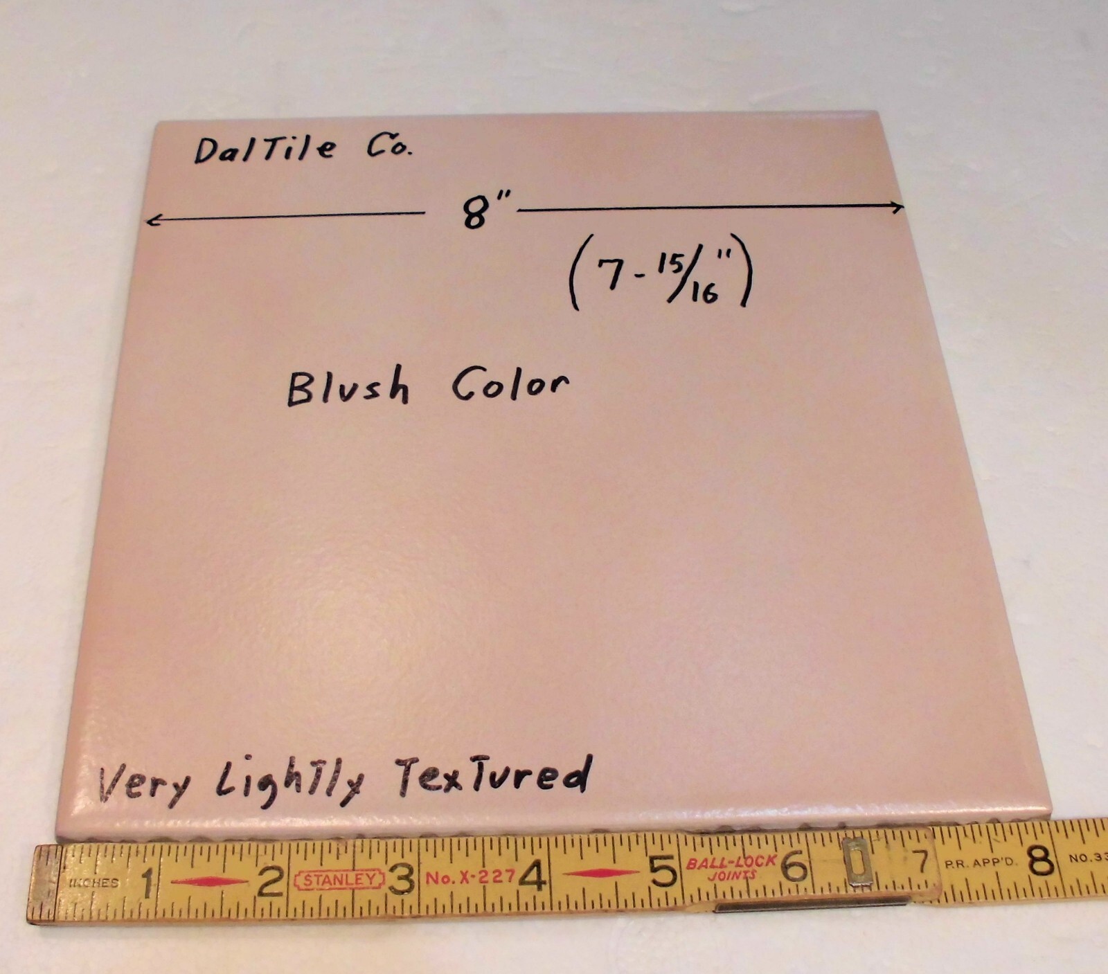 1 pc. Blush Color: Daltile Ceramic Floor Tile: 7-15/16″ Hint of Pink, New Stock