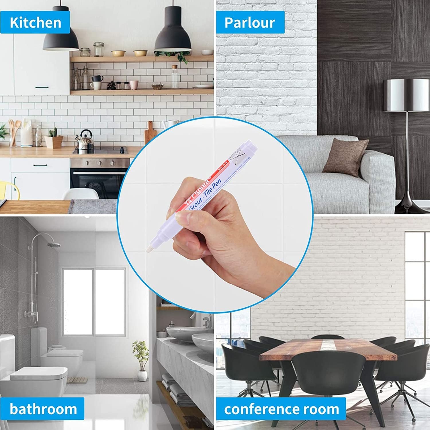 7 Pieces Grout Pen Home Tile Grout Wall Pen Restorer Pen Repair Marker For Re…