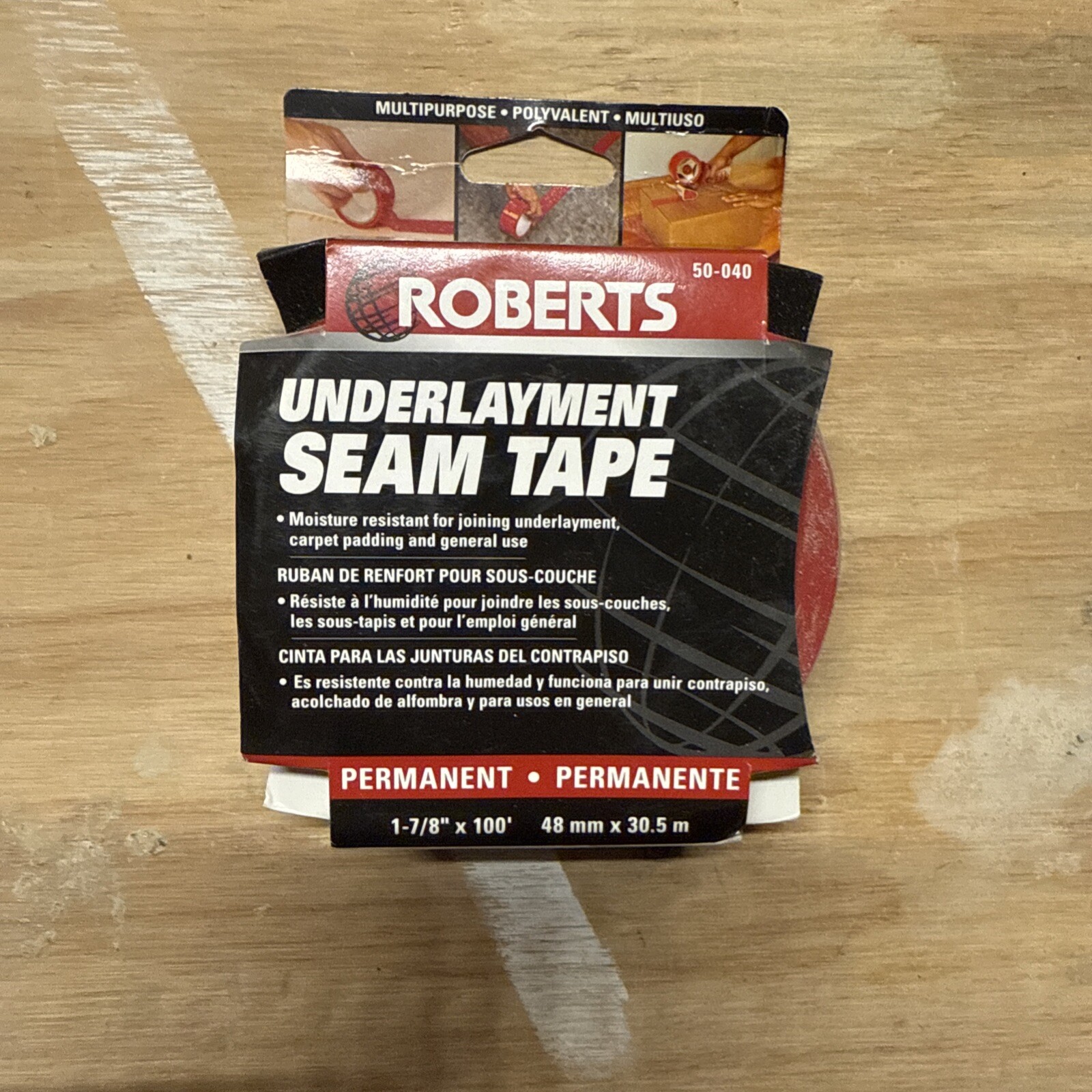 Roberts Underlayment Seam Tape Flooring Tool Roll Red 1-7/8″ x 100′ 50-040
