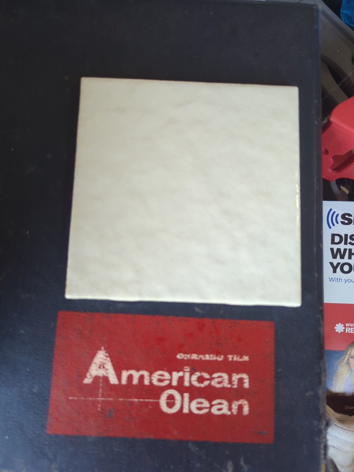 1 pc Tuscany Cloud #965 American Olean Tile Bumpy White 4 1/4″ Square USA Made