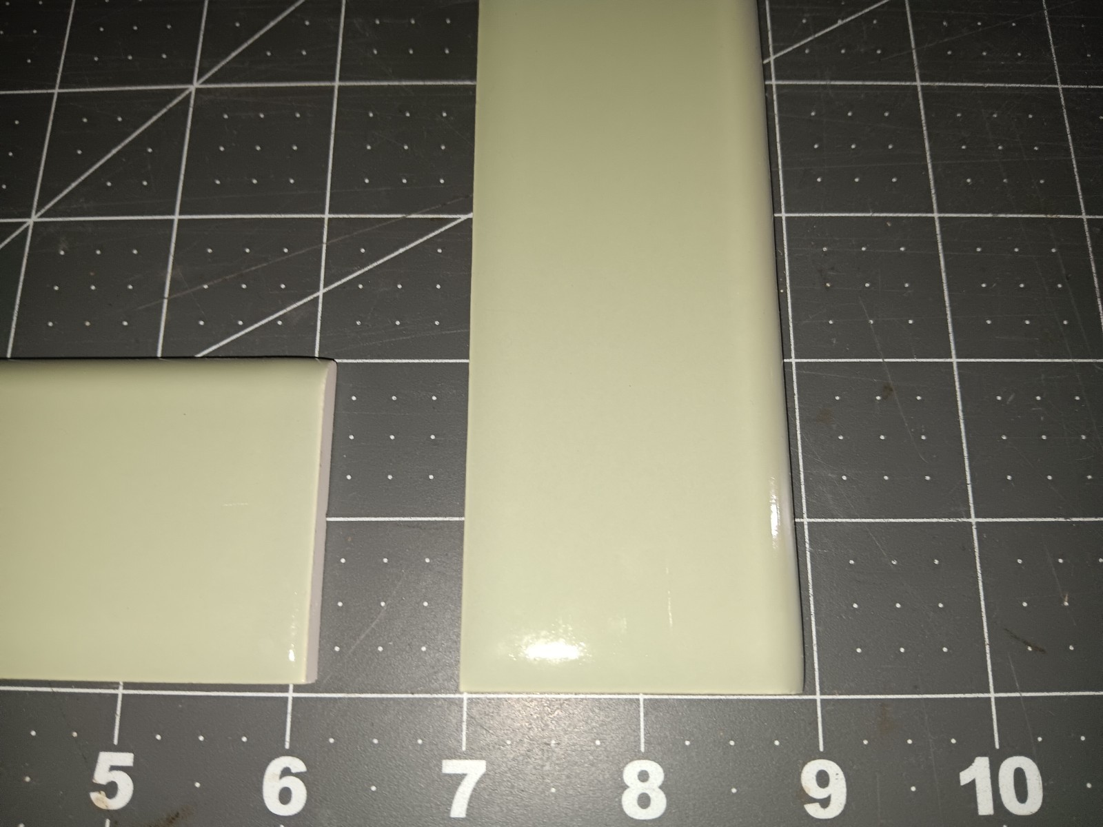 20 pieces Unused Antique Tile 2 x 6 Bullnose Trim BAYBERRY GREEN Kitchen Bath