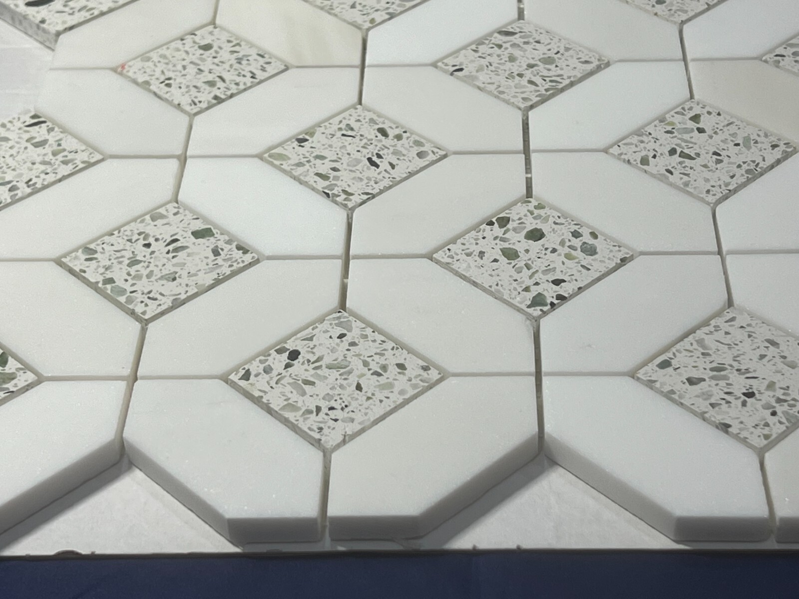S46 Carrara White Marble Hexagon/Octagon Mosaic Tile Kitchen Bathroom, 7 sheets