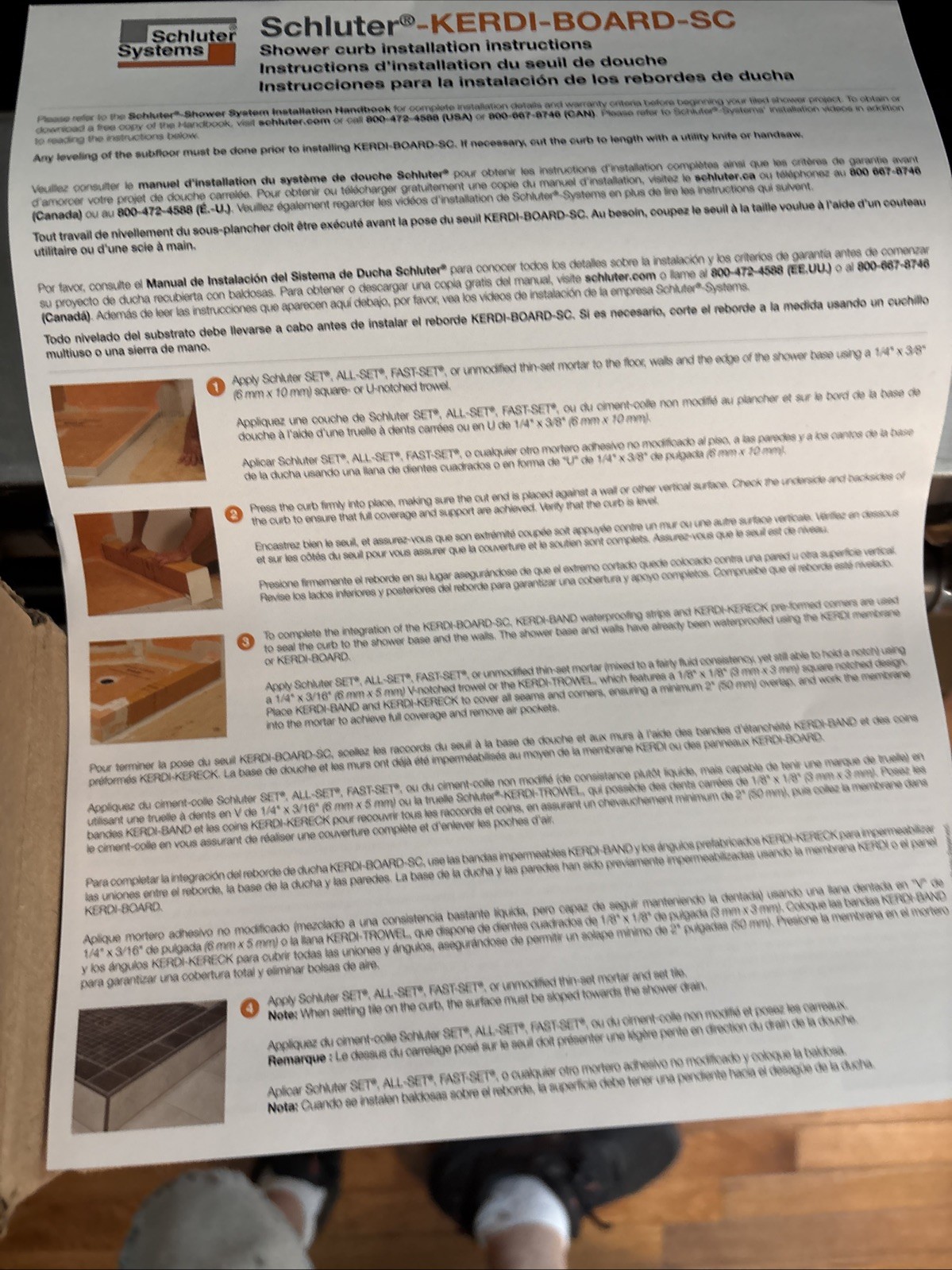 Schluter Systems Kerdi Shower Curb KBSC115150970 38″ x 4-1/2″ (97cm x 11.5 cm)