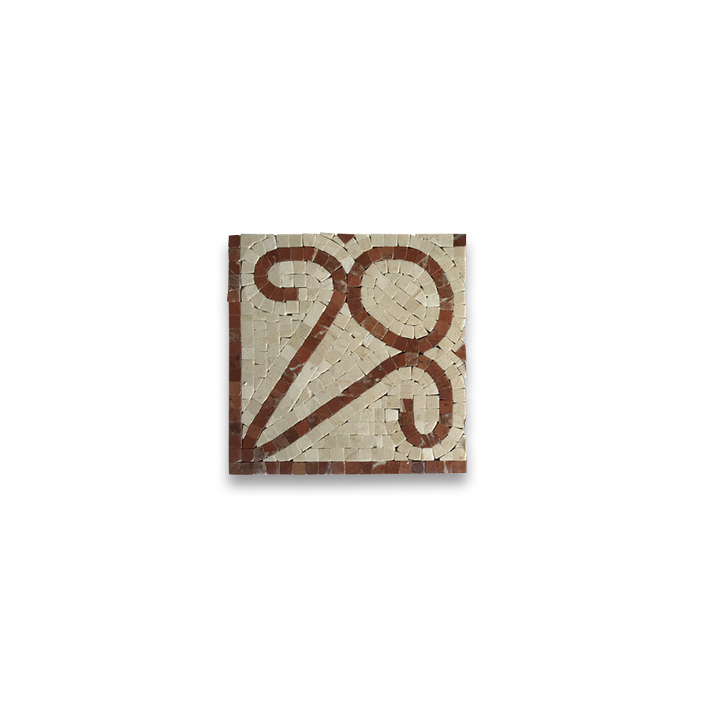 B0014CP Marble Mosaic Border Decorative Tile Everlasting Rojo 7.1×7.1 Polished