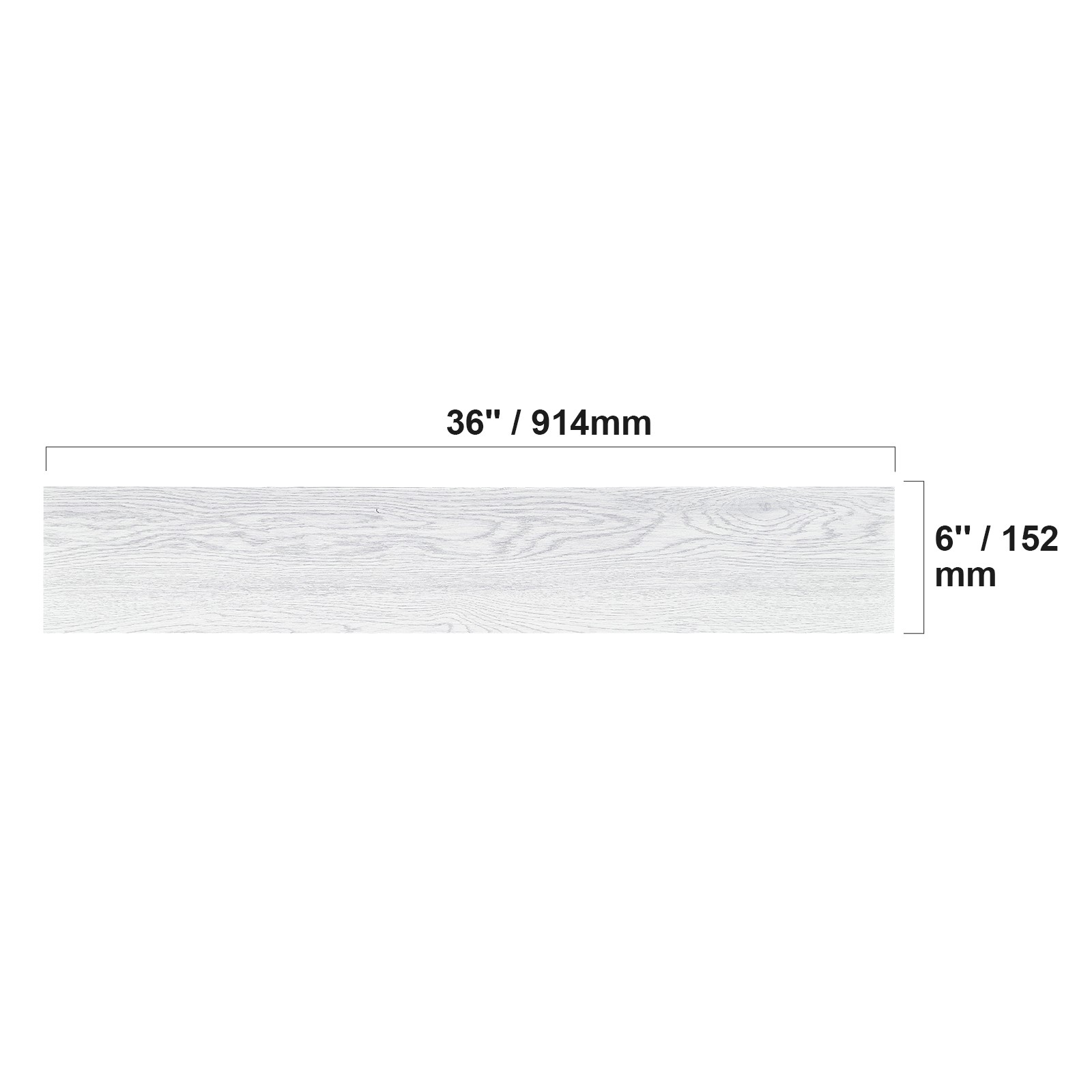 Self Adhesive Vinyl Floor Tiles 36″ x 6″, 36 Tiles 2.5mm Thick Light Gray