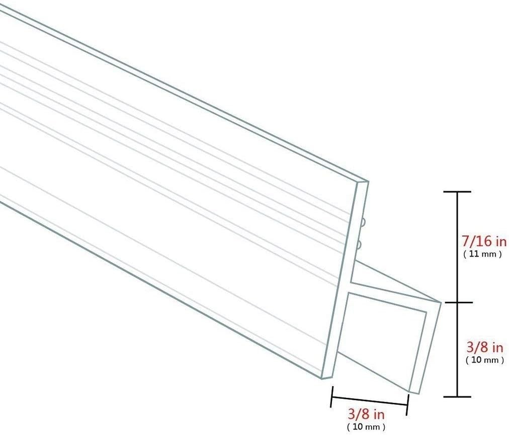 Shower Glass Door Seal Strip, 120 Inch Silicone Soft Shower Door Sweep to Stop