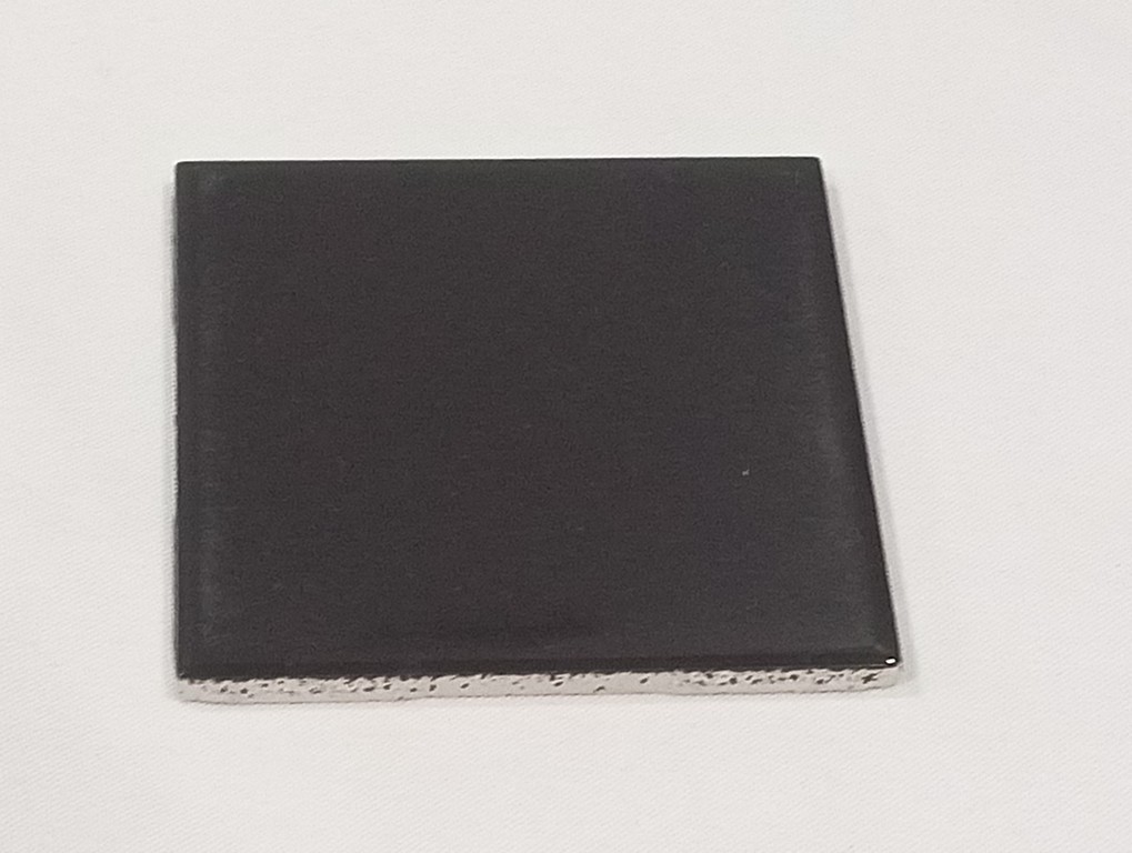 8PC US Ceramics Designers Choice 4-1/4″ Black Gloss Ceramic Tiles NOS #724764