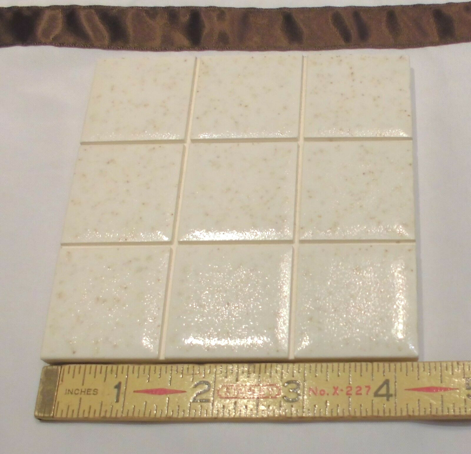 1 pc. Ceramic Tile *Gold Mist* Scored by American Olean 4-1/4″ Crystalline Glaze