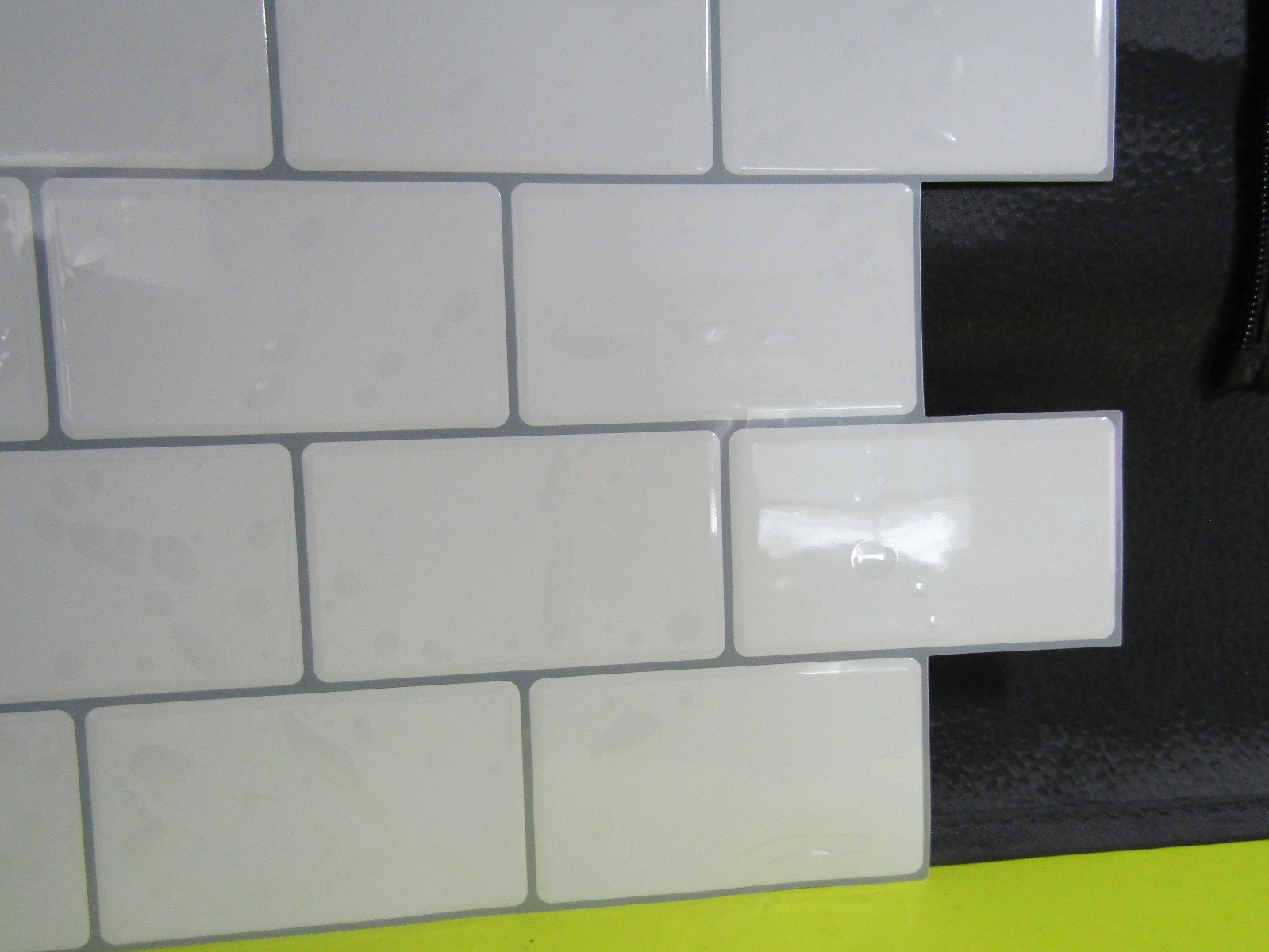 Art3d Peel & Stick Plastic Backsplash Wall Tile 10 Sheets 12″ x 12″ Warm White