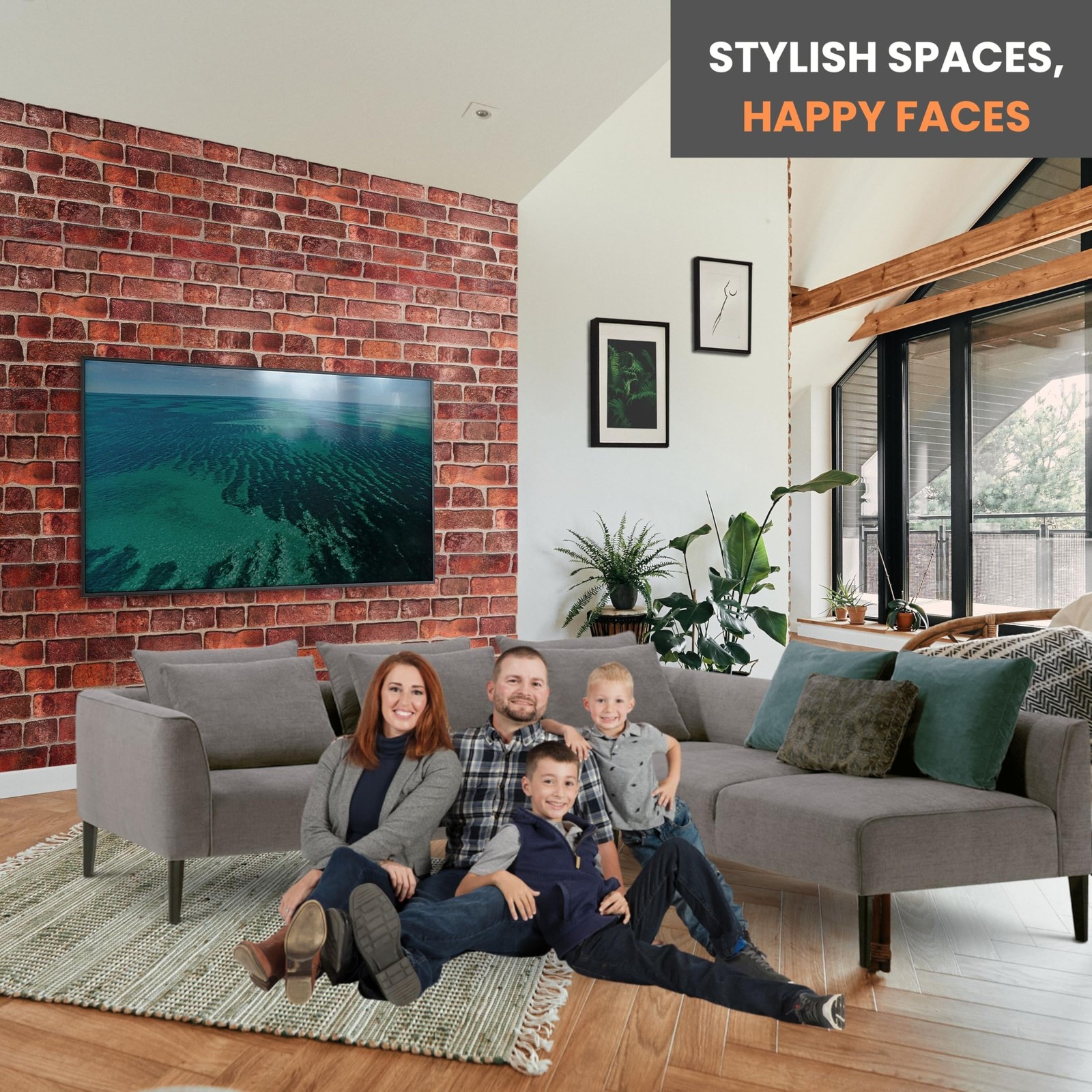 3D Faux Brick Wall Panels – 10 Sheets, 4.6 sqm – Decorative PVC Cladding