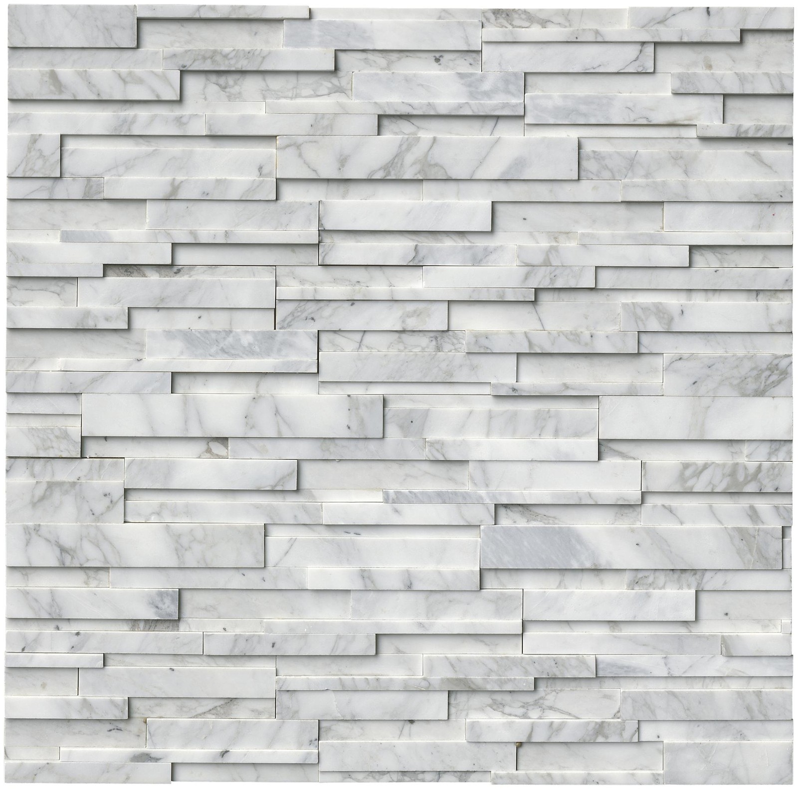 Ackland AKPLPM6X18HCR-3D-CA 6 in. x 18 in. Honed Marble Stacked – Glacier Gris