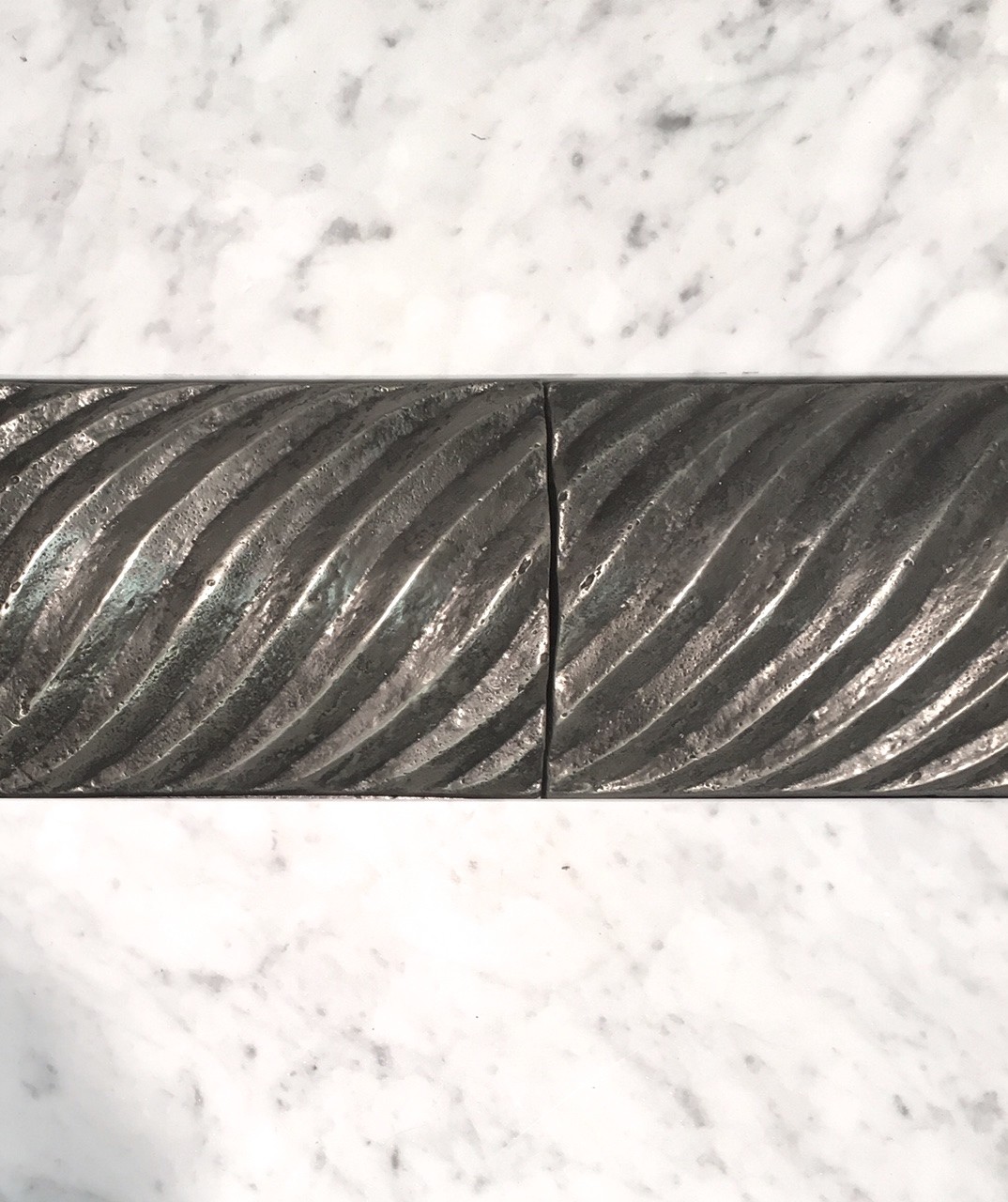 6×8 Roman Column Silver Metal Resin Tile Insert Art Craft Decor Backsplash