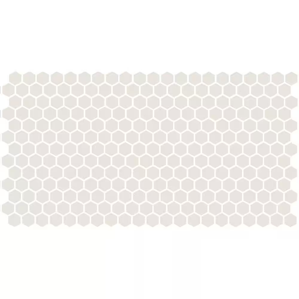 Keystones Unglazed Arctic White 12 In. X 24 In. X 6 Mm Porcelain Hexagon Mosaic