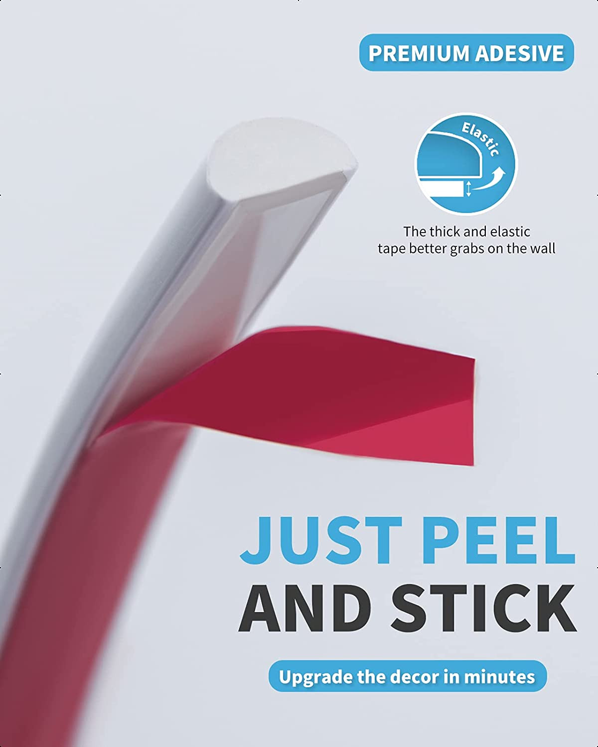 10 Ft Peel and Stick Trim for Backsplash Tile Edge, Self-Adhesive Liner for Corn
