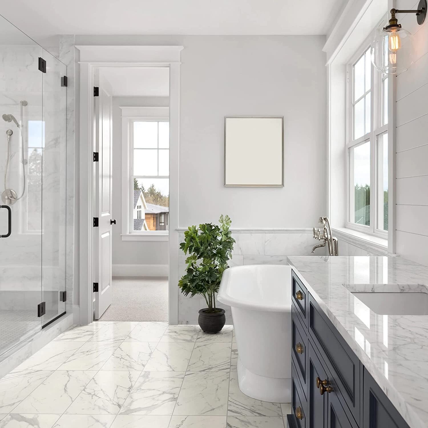 12×12 Calacatta Empire Ceramic Tile for Walls Floors Made in USA (1 Piece)