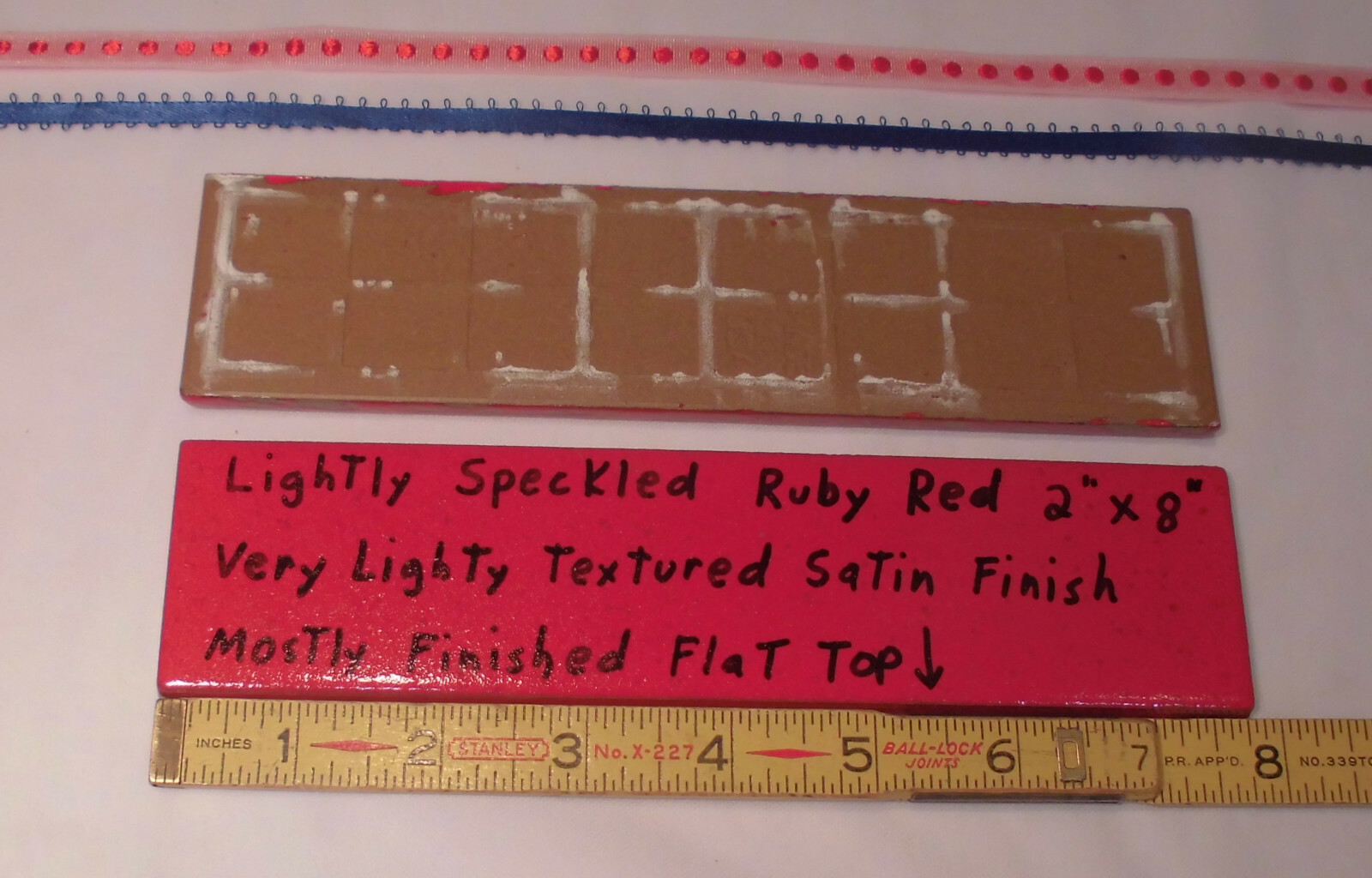 10 pcs. Ceramic Border Tiles *Liner/Sizzle *Ruby Red* 2″ X 8″ New, Satin, USA