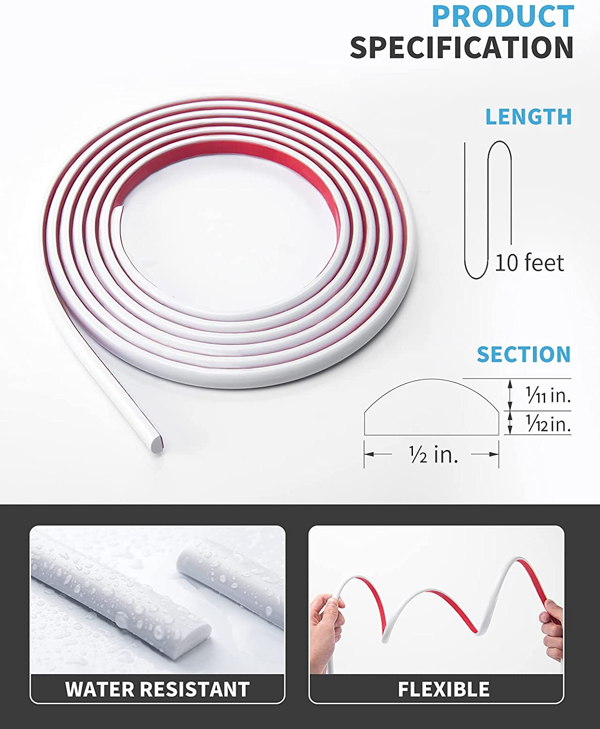 10 Ft Peel and Stick Trim for Backsplash Tile Edge, Self-Adhesive Liner for Corn