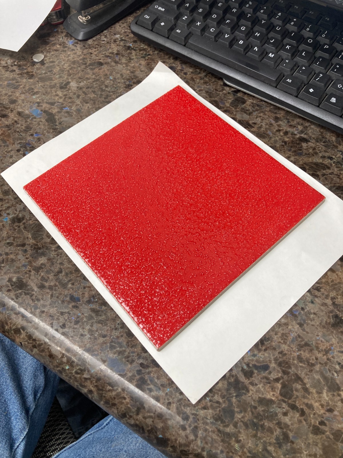 8×8 Tile Slip Resistant Cherry Red Mosaic Wall Remodel Ceramic C#286-103 Sample