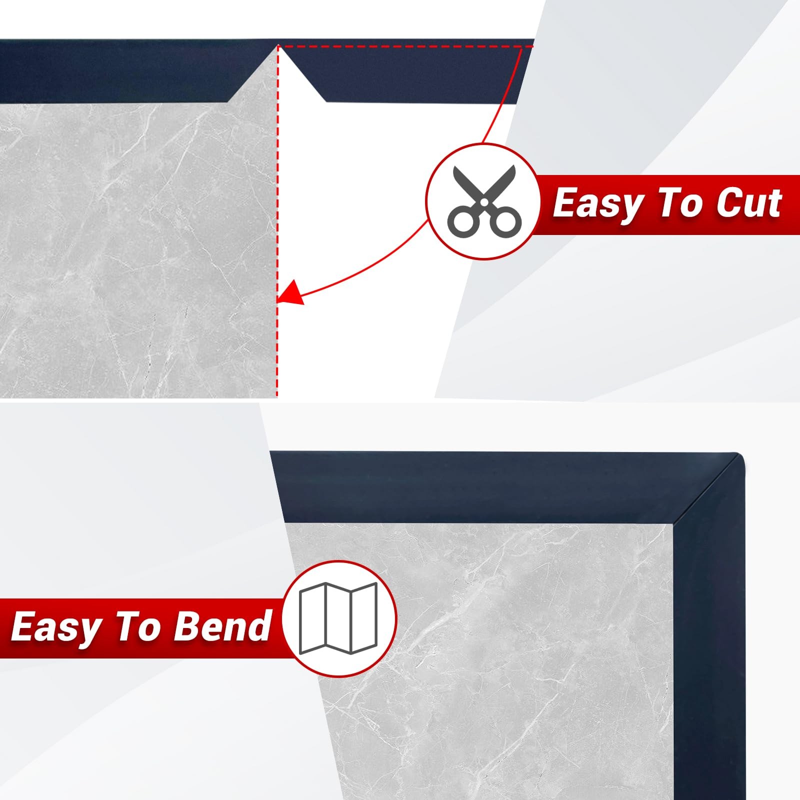 Rubber Edge Trim L-Shaped 90 Degree Peel & Stick Black 20Ft EPDM Material