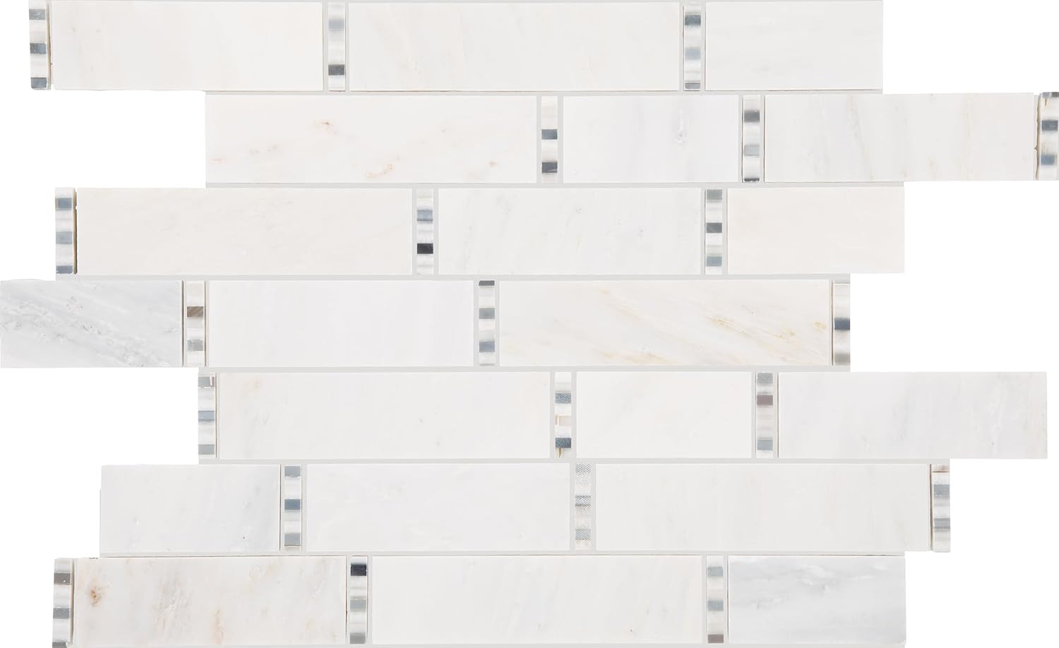 First Snow Elegant Polished Linear Mosaic Tile – Random Design