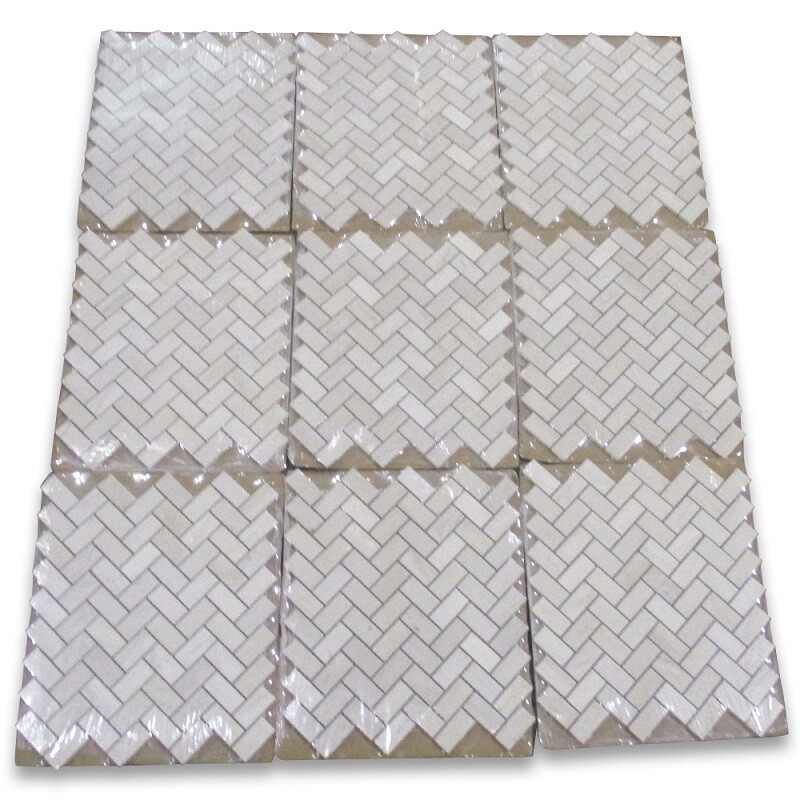 H71XH Golden Beach Moleanos Beige Limestone 1×2 Herringbone Tile Honed