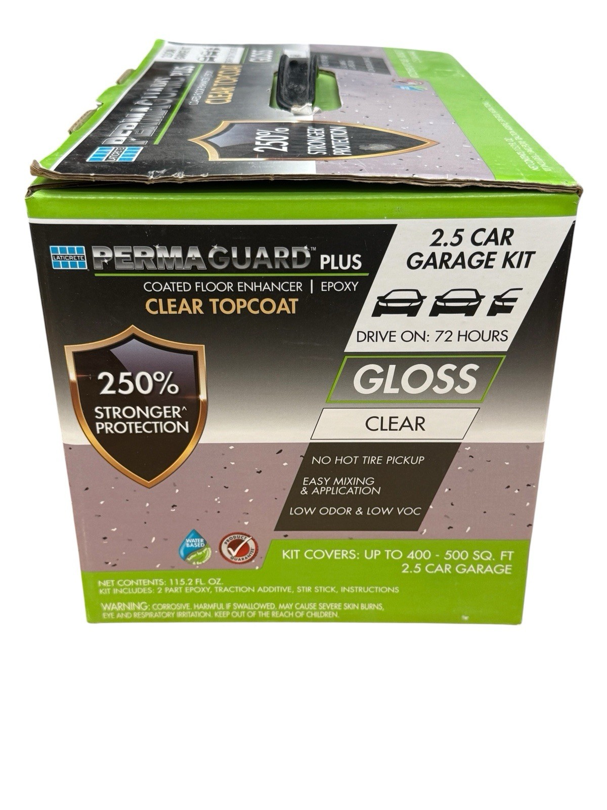 Garage Floor Epoxy Clear Topcoat Kit Gloss 400-500 Sq Ft PermaGuard Plus NEW