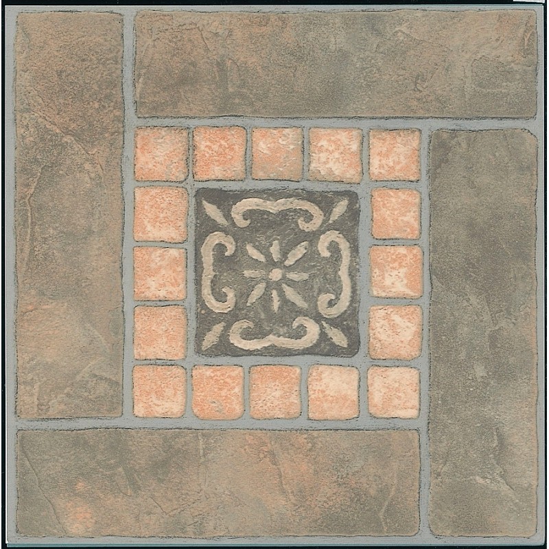 ProSource CL3267 Vinyl Floor Tile, 12 in L Tile, 12 in W Tile, Square Edge, Slat