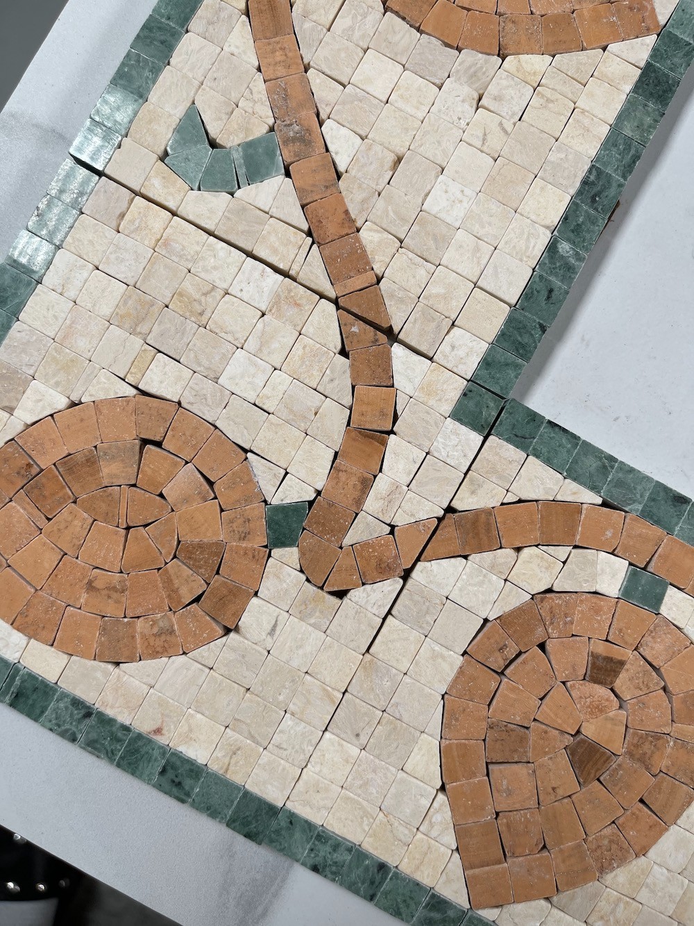 B0044CPT Marble Mosaic Border Accent Tile Bud Yellow Wooden 4.7×4.7 Polished