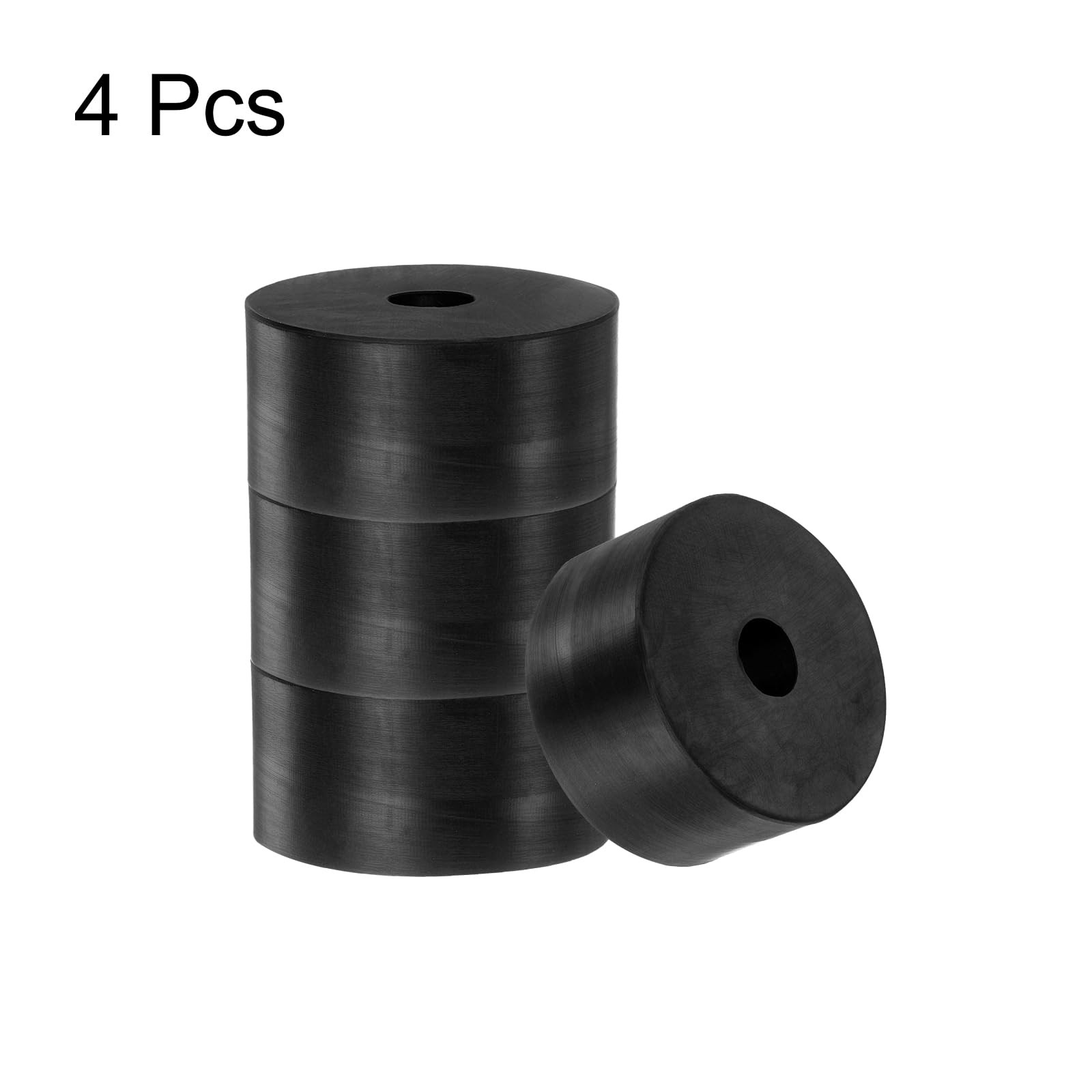 uxcell 4pcs Rubber Spacers 2″ OD, 1/2″ ID, OD x ID x 1″ Height, Balck