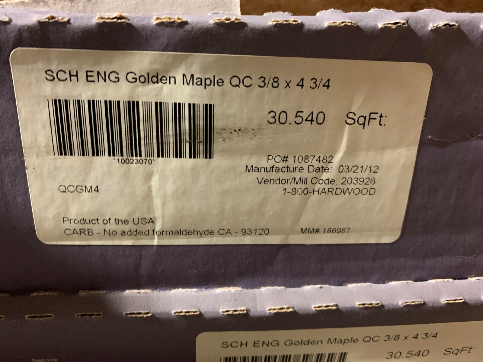 Mannington SCHON Hardwood Flooring LLQCM05GO1 QCGM4 ENG MAPLE GOLDEN QC