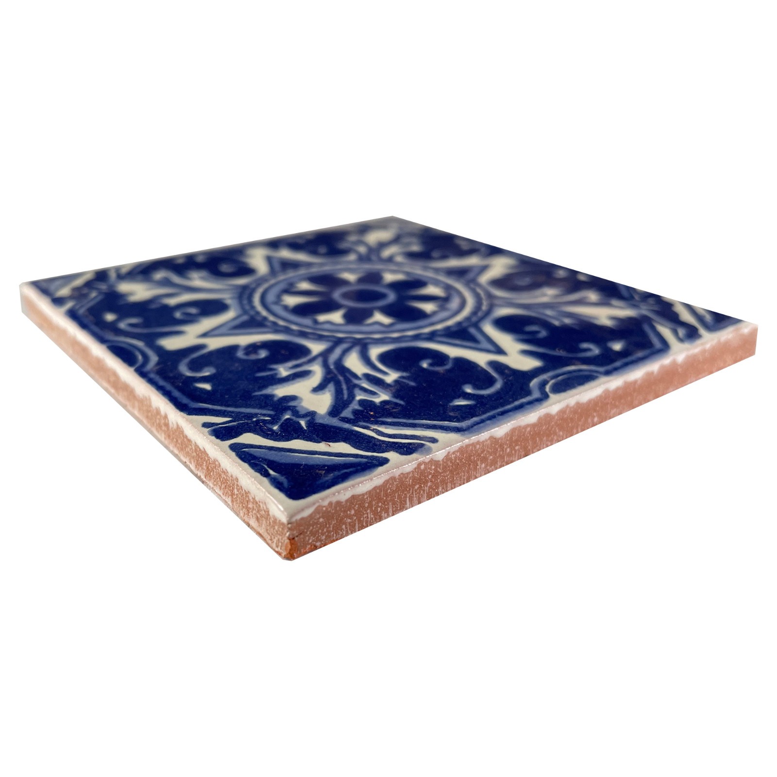 4.2×4.2 9 pcs Blue Forest Mexican Clay Tile Handmade Talavera Backsplash Mosaic