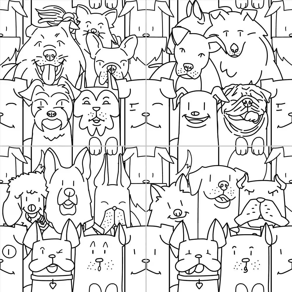 Oh My Dog 9-3/4 In. X 9-3/4 In. Porcelain Floor and Wall Tile (10.88 Sq. Ft./Cas