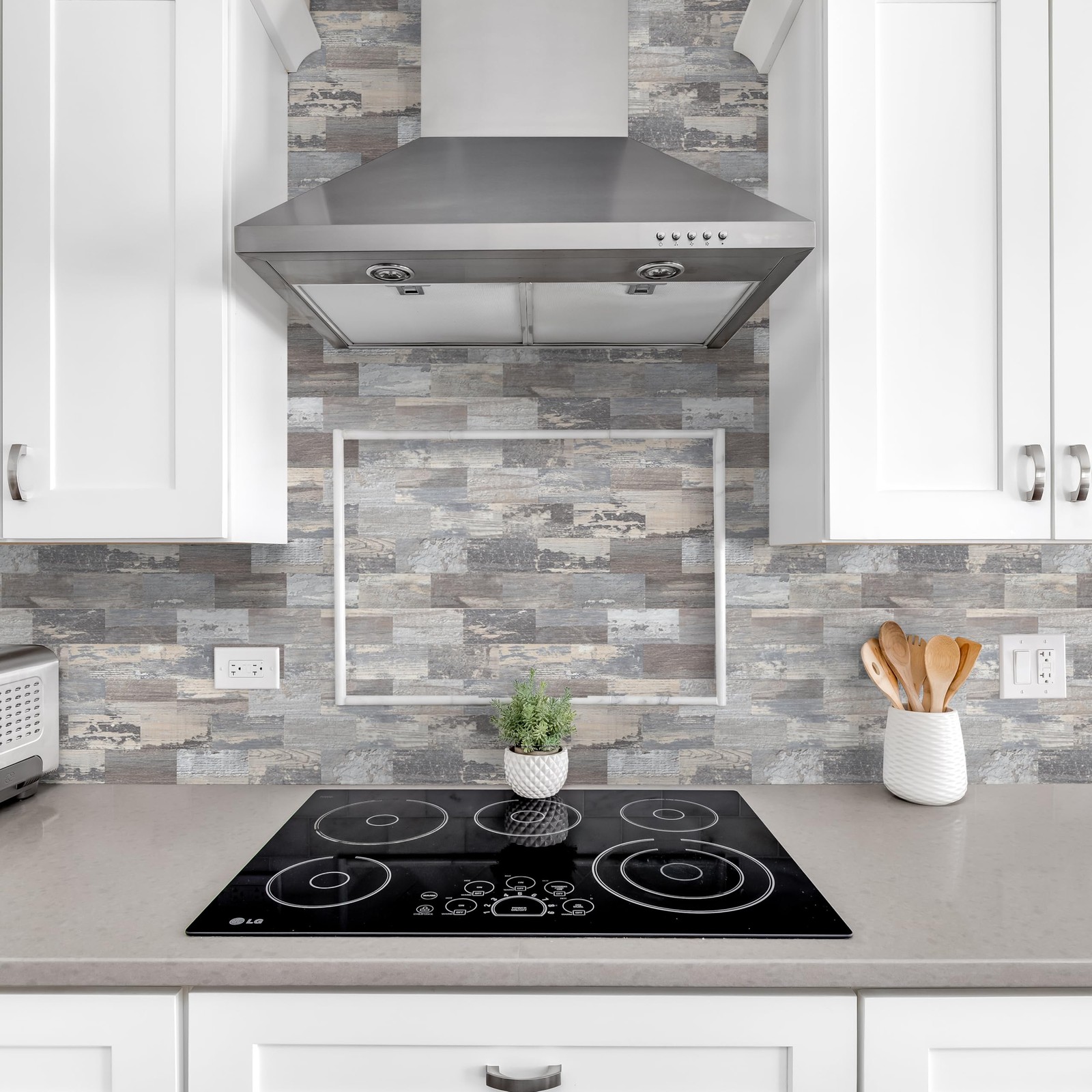 20-Pack Peel and Stick Wall Tiles for Kitchen, Bathroom, and Fireplace Decor